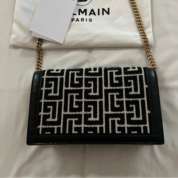 SOLD BNWT Balmain Mini 1945 Monogram Jacquard Bag Crossbody $1695 - Picture 5 of 15